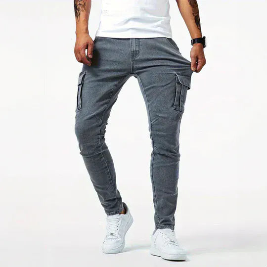 MAISON VALÉRIE | Jeans cargo en denim pour hommes