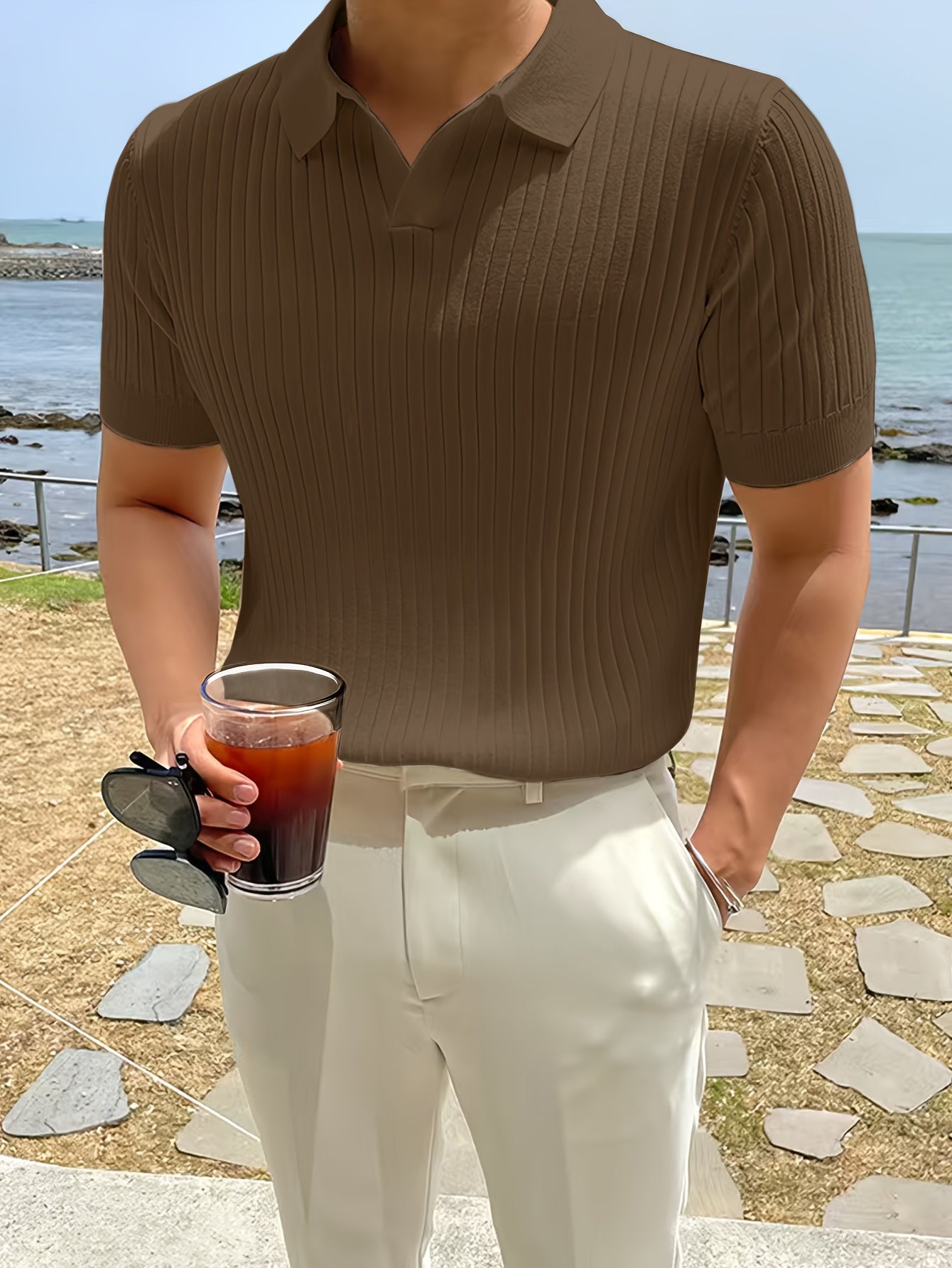MAISON VALÉRIE | Polo à col montant pour hommes