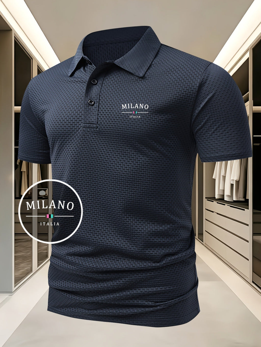 MAISON VALÉRIE | Polo en maille géométrique pour hommes