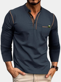MAISON VALÉRIE | Chemise à manches longues avec poche pour hommes