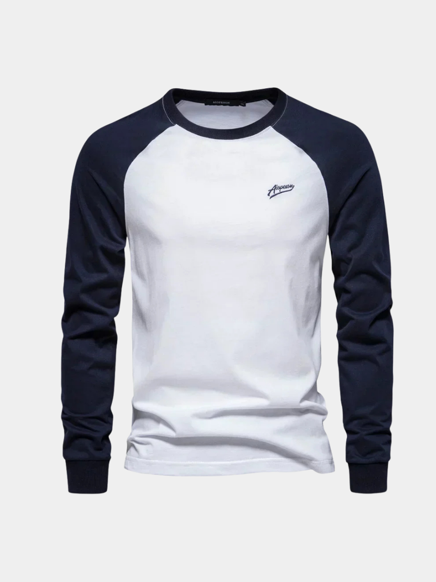 MAISON VALÉRIE | T-shirt classique raglan à manches longues pour hommes