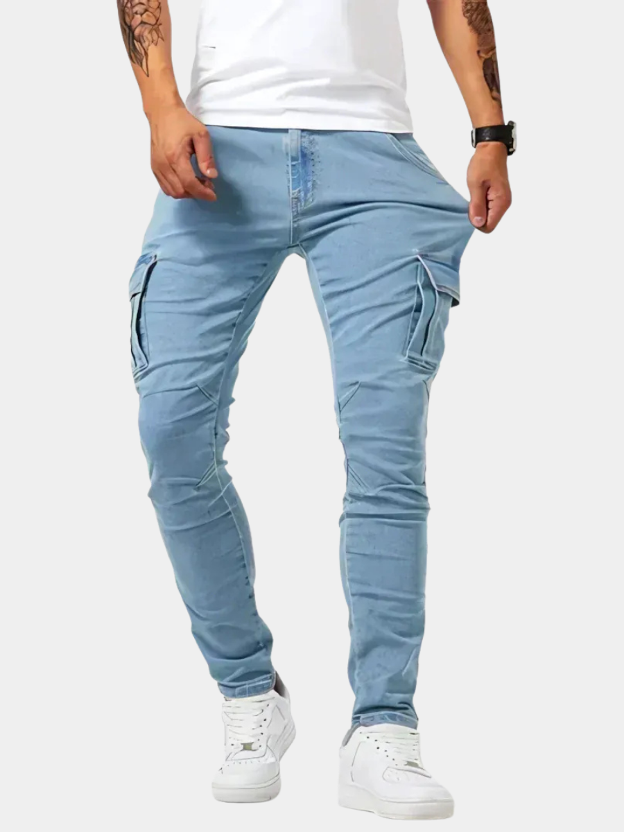 MAISON VALÉRIE | Jeans cargo en denim pour hommes