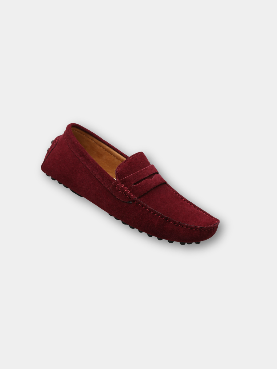 MAISON VALÉRIE | Mocassins penny modernes en daim pour hommes