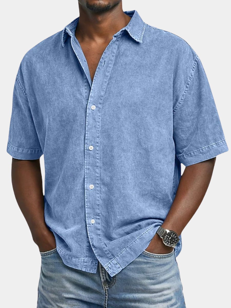 MAISON VALÉRIE | Chemise en coton à effet acide pour hommes