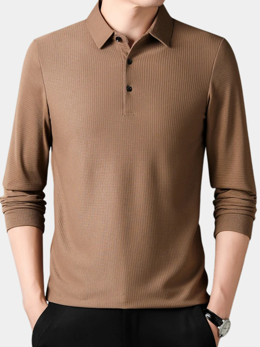 MAISON VALÉRIE | Polo en tricot à manches longues pour hommes