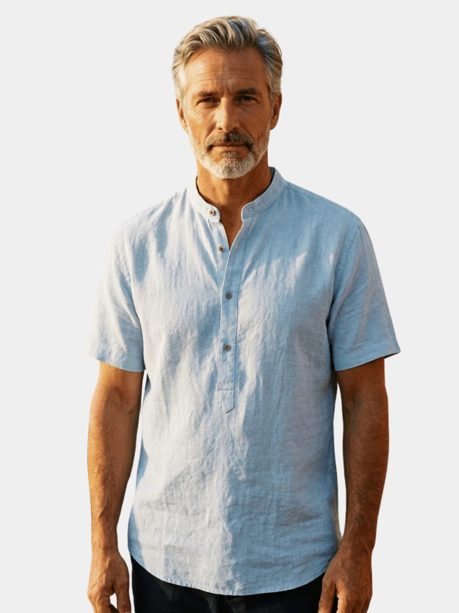 MAISON VALÉRIE | Chemise à col mao pour hommes