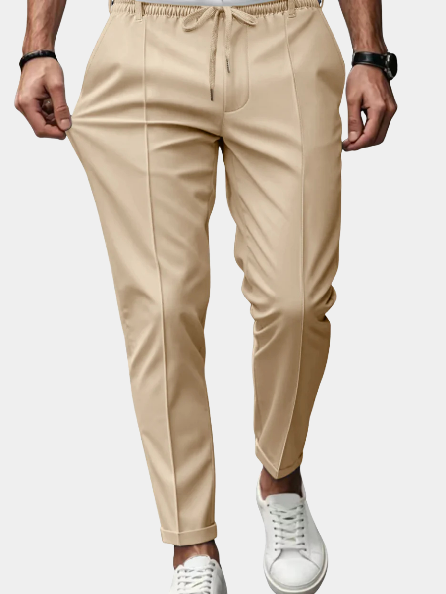 MAISON VALÉRIE | Pantalons chino slim fit avec cordon de serrage pour hommes