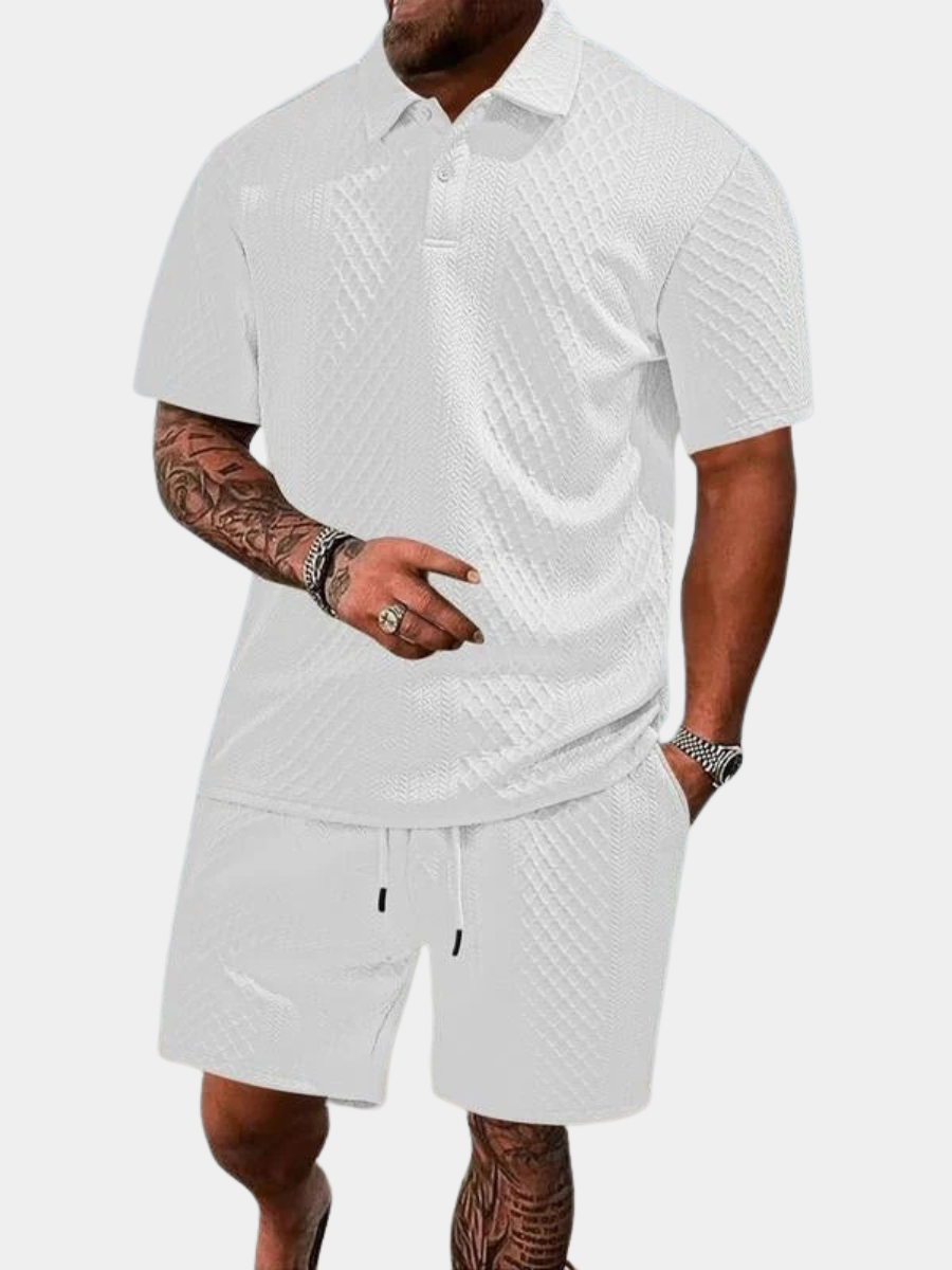 MAISON VALÉRIE | Ensemble d'été en maille texturée pour homme