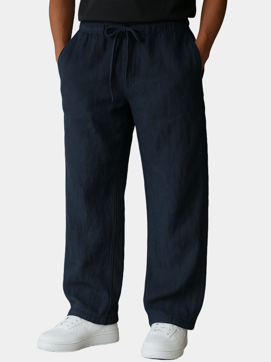 MAISON VALÉRIE | Pantalon en lin à cordon pour homme