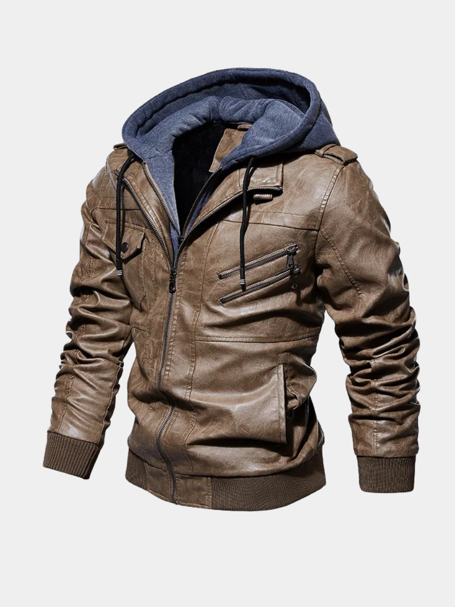 Veste de ville en cuir pour homme