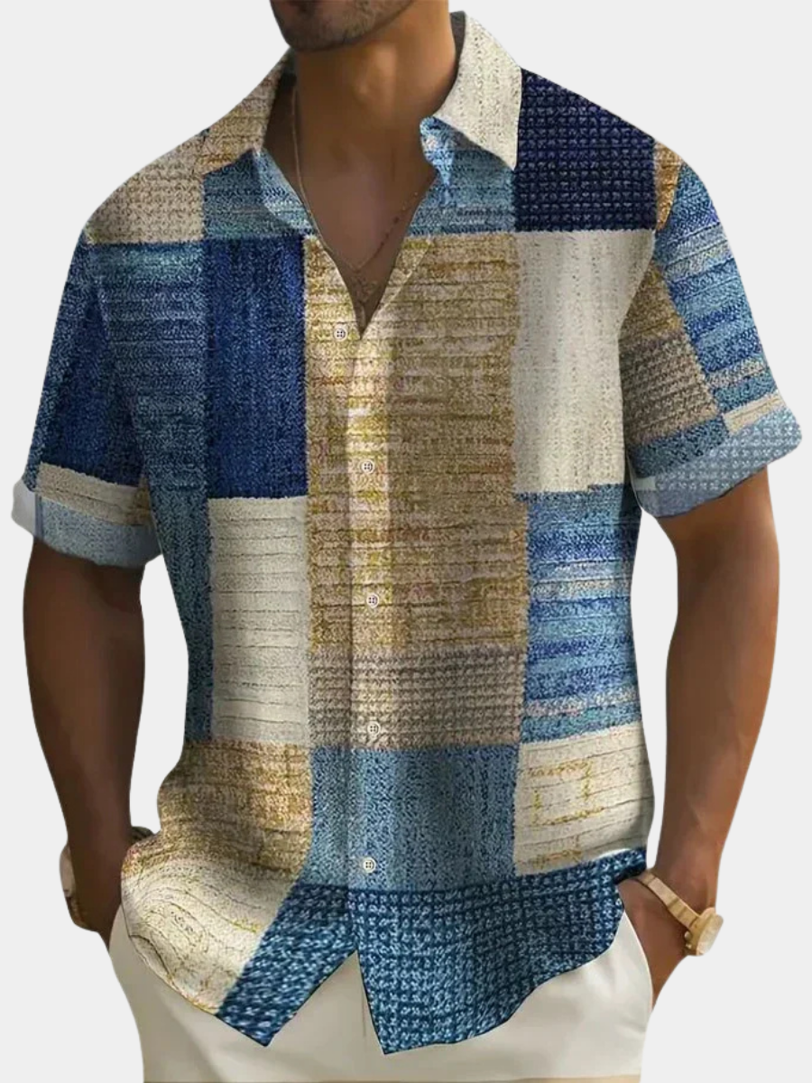 MAISON VALÉRIE | Chemise patchwork d’été pour homme