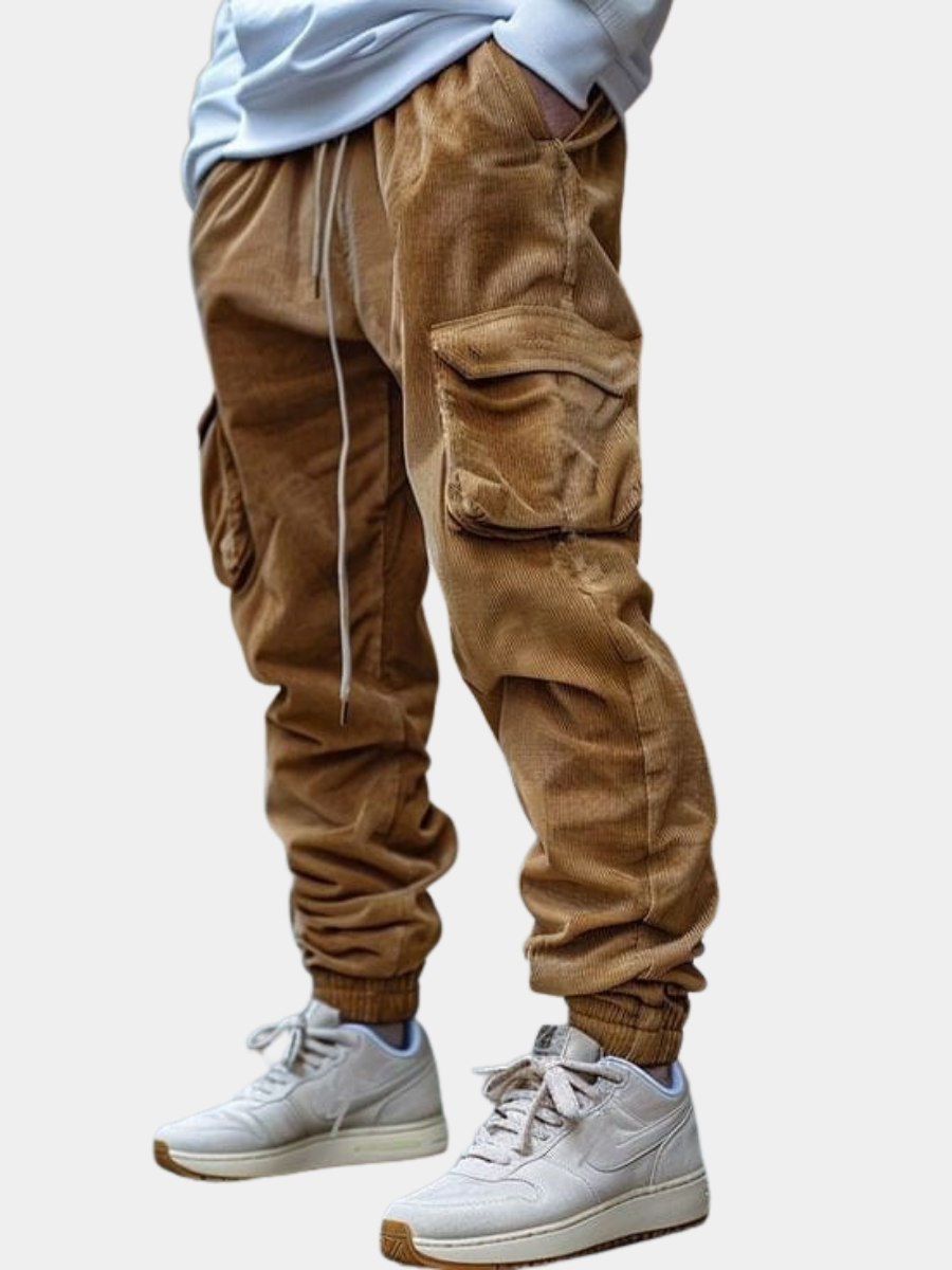 MAISON VALÉRIE | Pantalon en velours côtelé à cordon pour homme