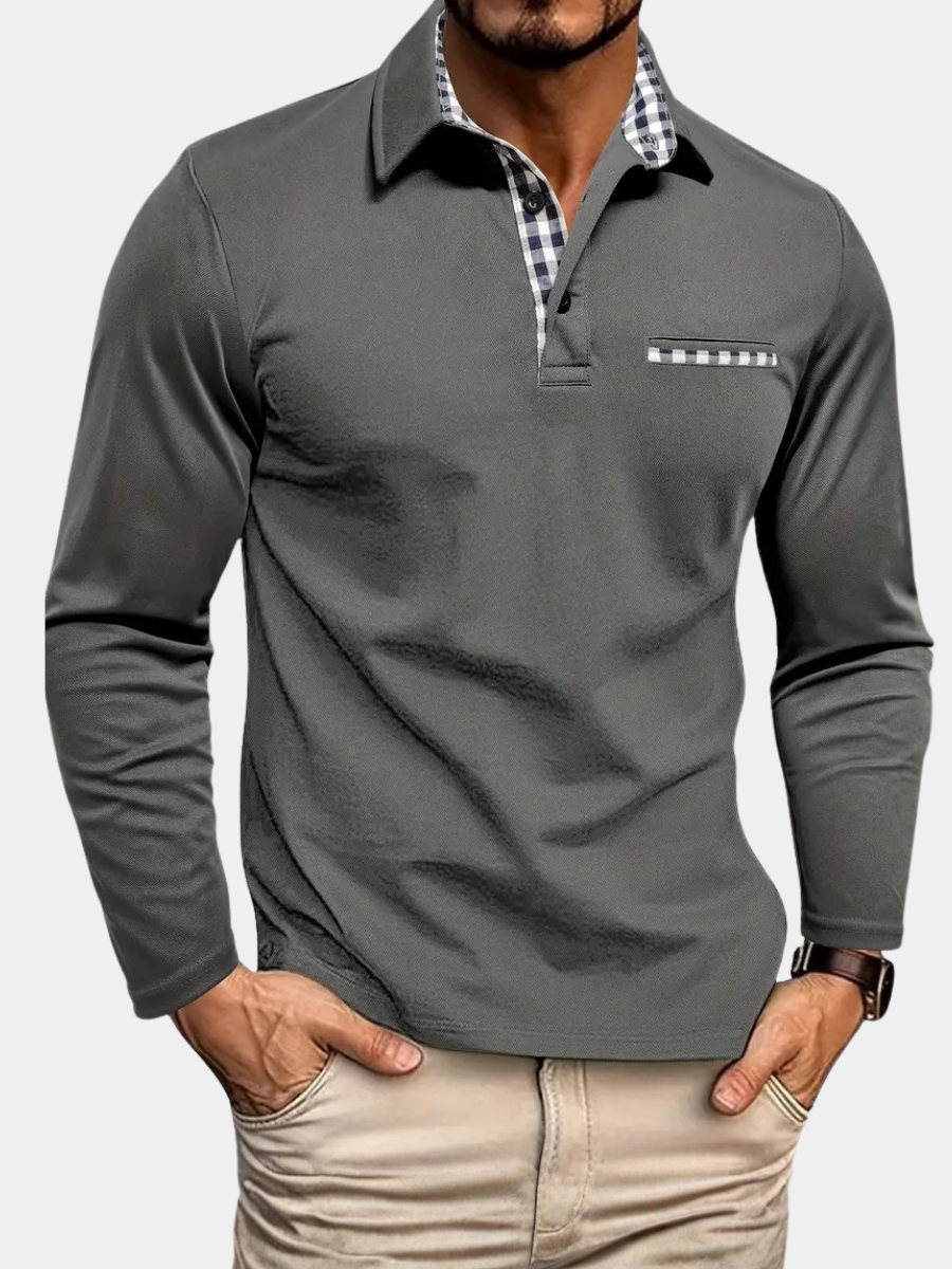 MAISON VALÉRIE | Polo à manches longues coupe slim pour hommes