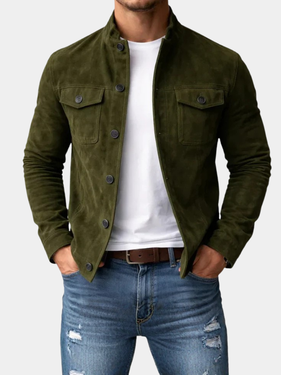 MAISON VALÉRIE | Veste en daim boutonnée pour homme