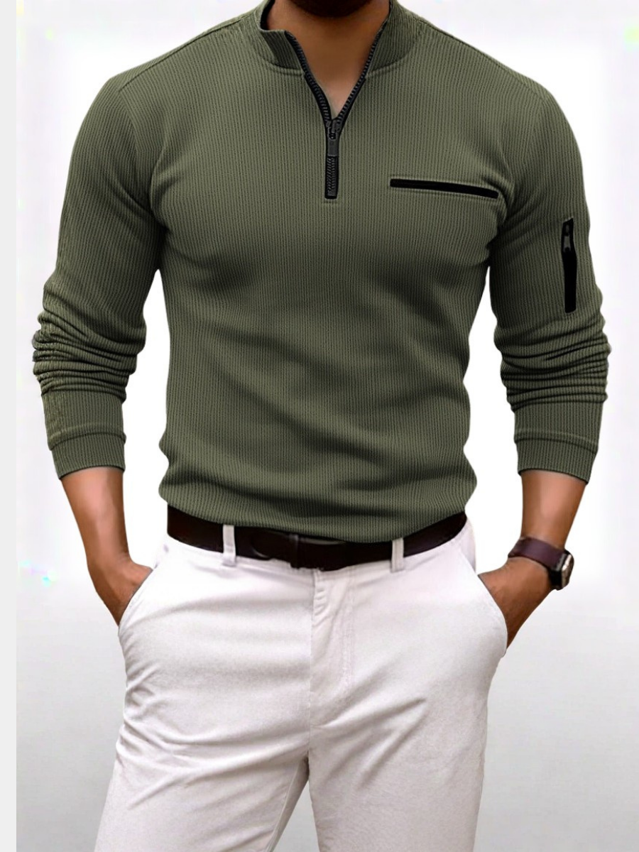 MAISON VALÉRIE | Chemise à col zippé pour homme