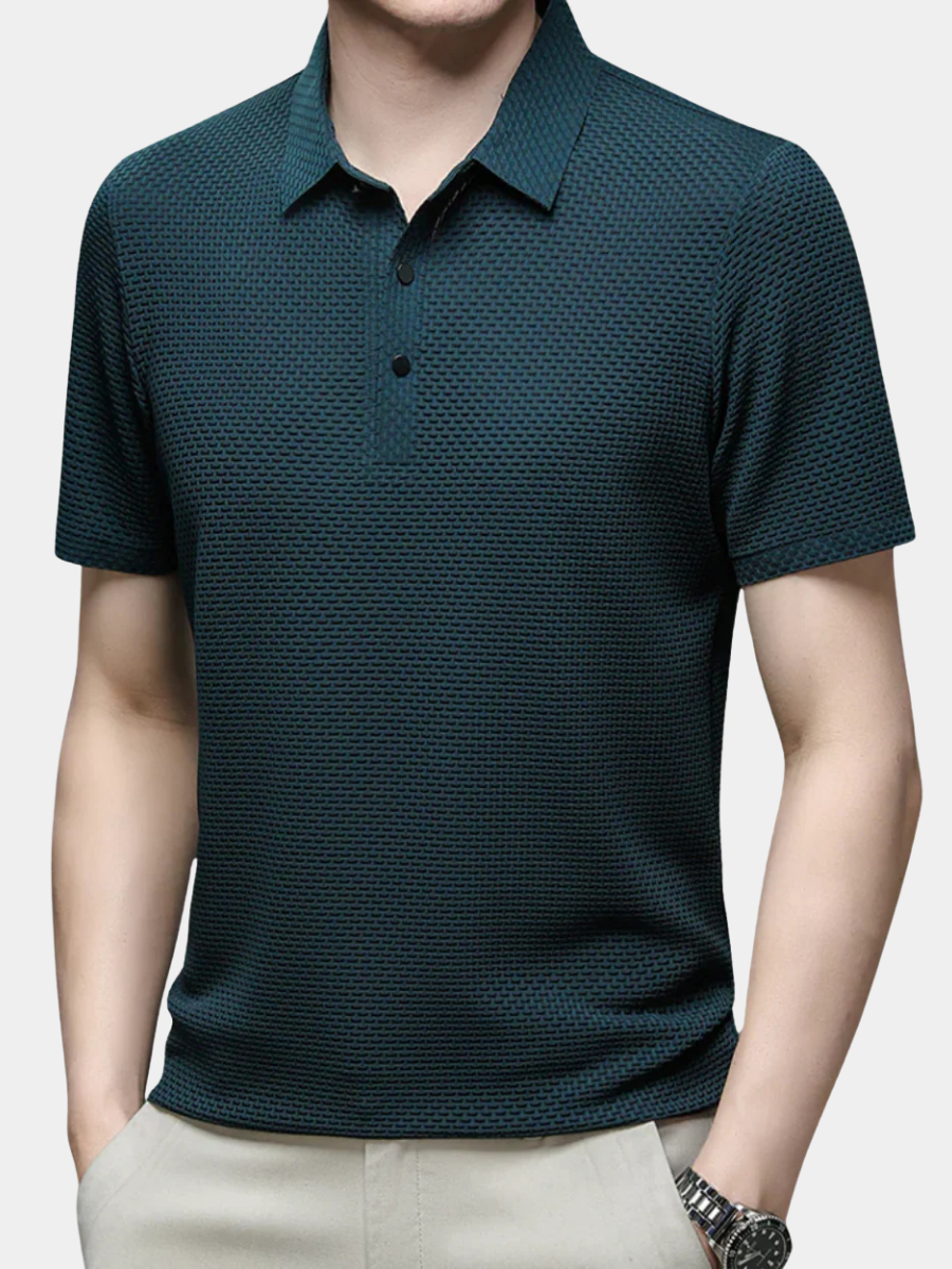 MAISON VALÉRIE | Polo texturé à manches courtes pour homme