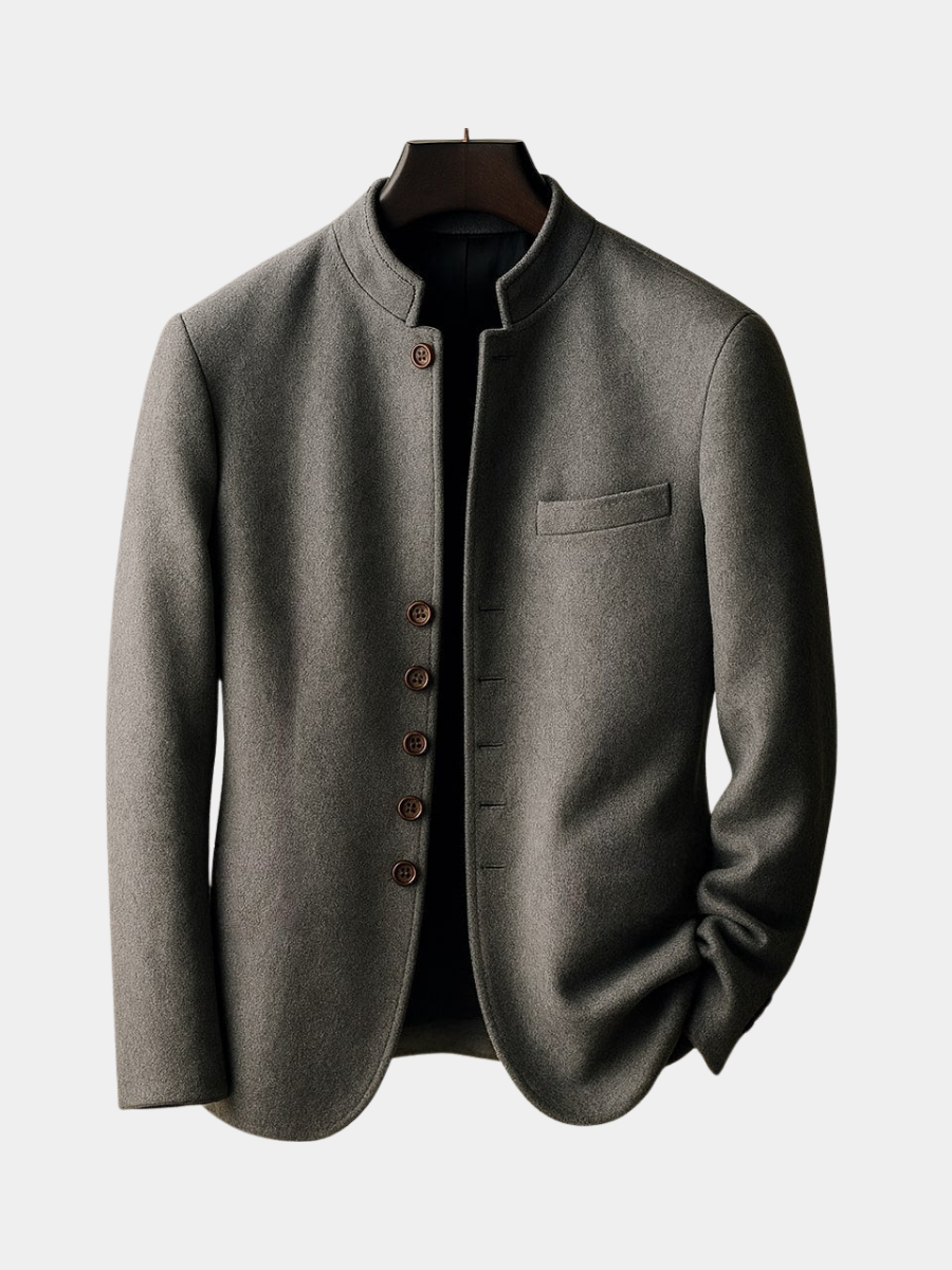 Veste en laine avec col droit