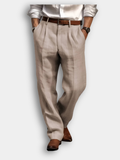 MAISON VALÉRIE | Pantalon plissé en lin pour homme