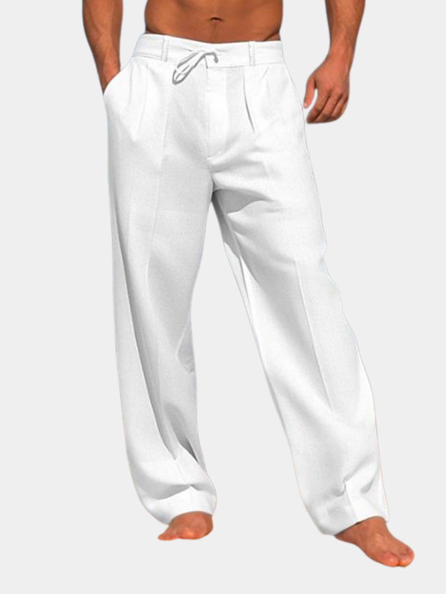 MAISON VALÉRIE | Pantalon en lin uni pour homme