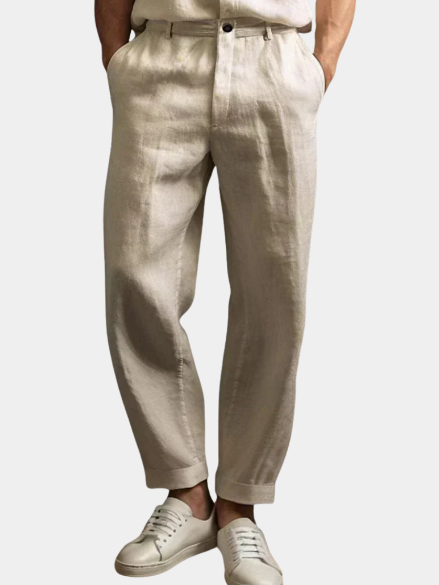 MAISON VALÉRIE | Pantalon d'été classique en lin pour homme
