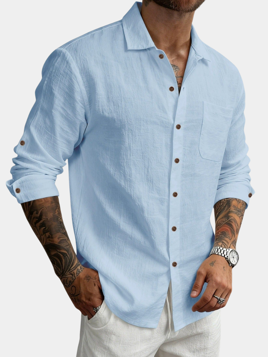 MAISON VALÉRIE | Chemise en coton texturé pour homme