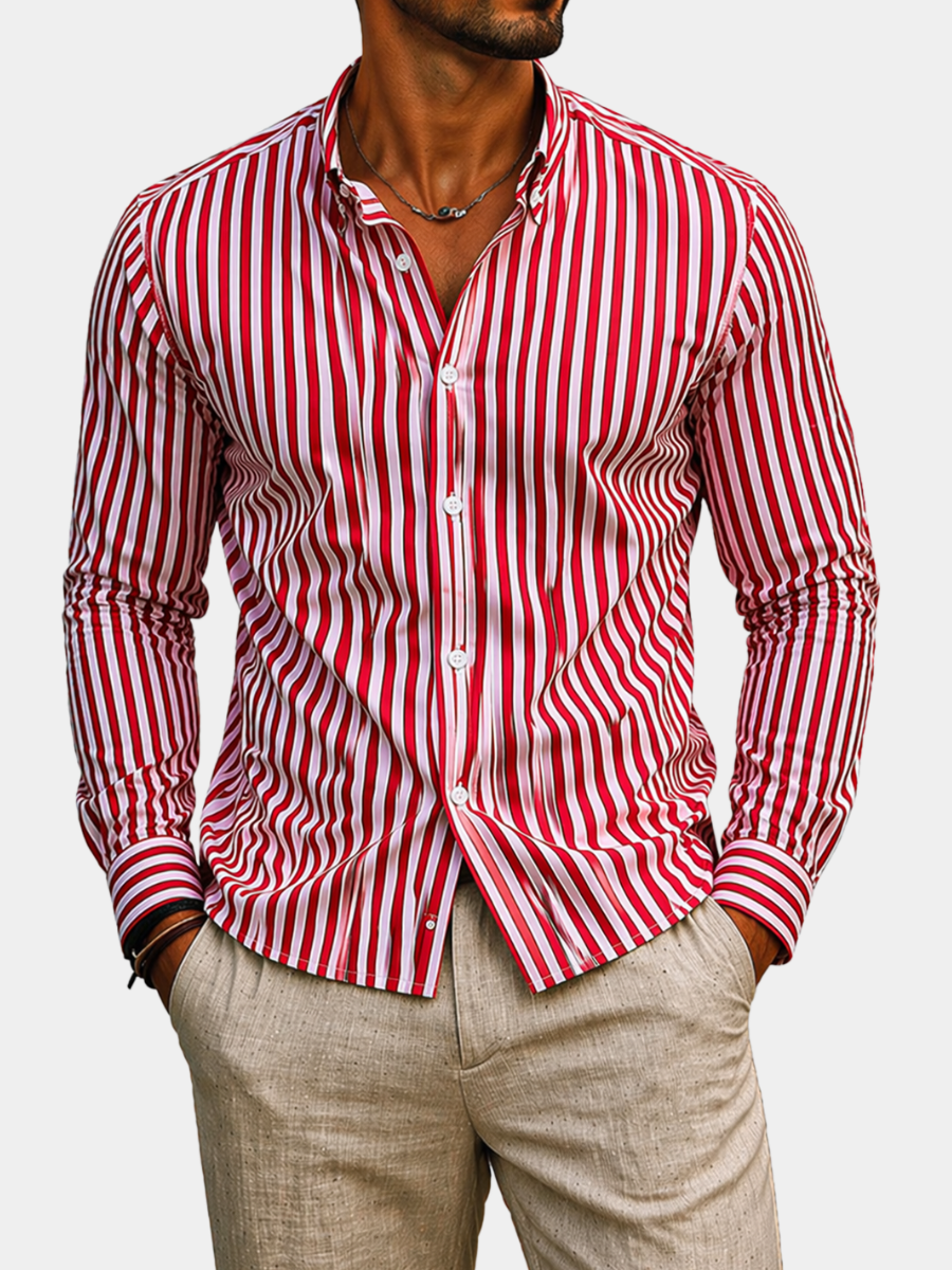 MAISON VALÉRIE | Chemise classique à rayures pour hommes