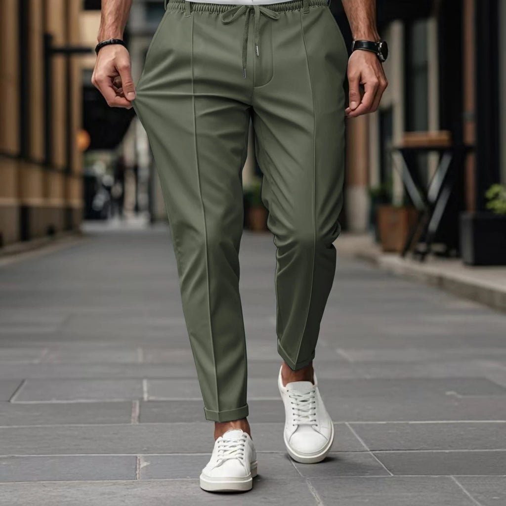 MAISON VALÉRIE | Pantalons chino slim fit avec cordon de serrage pour hommes