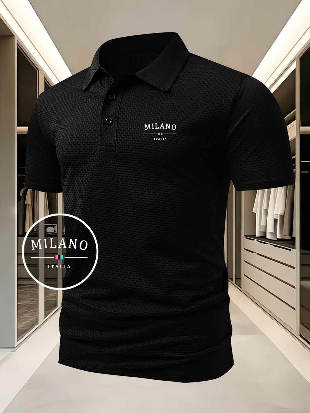 MAISON VALÉRIE | Polo en maille géométrique pour hommes