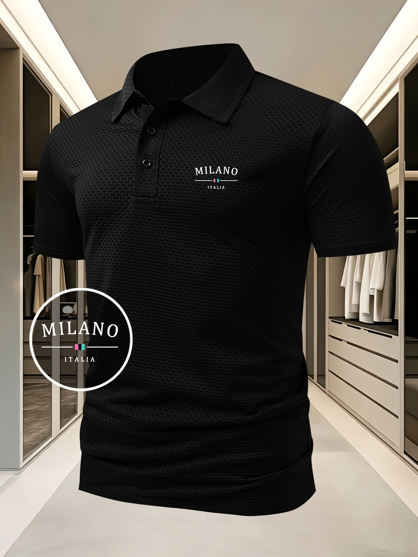 MAISON VALÉRIE | Polo en maille géométrique pour hommes