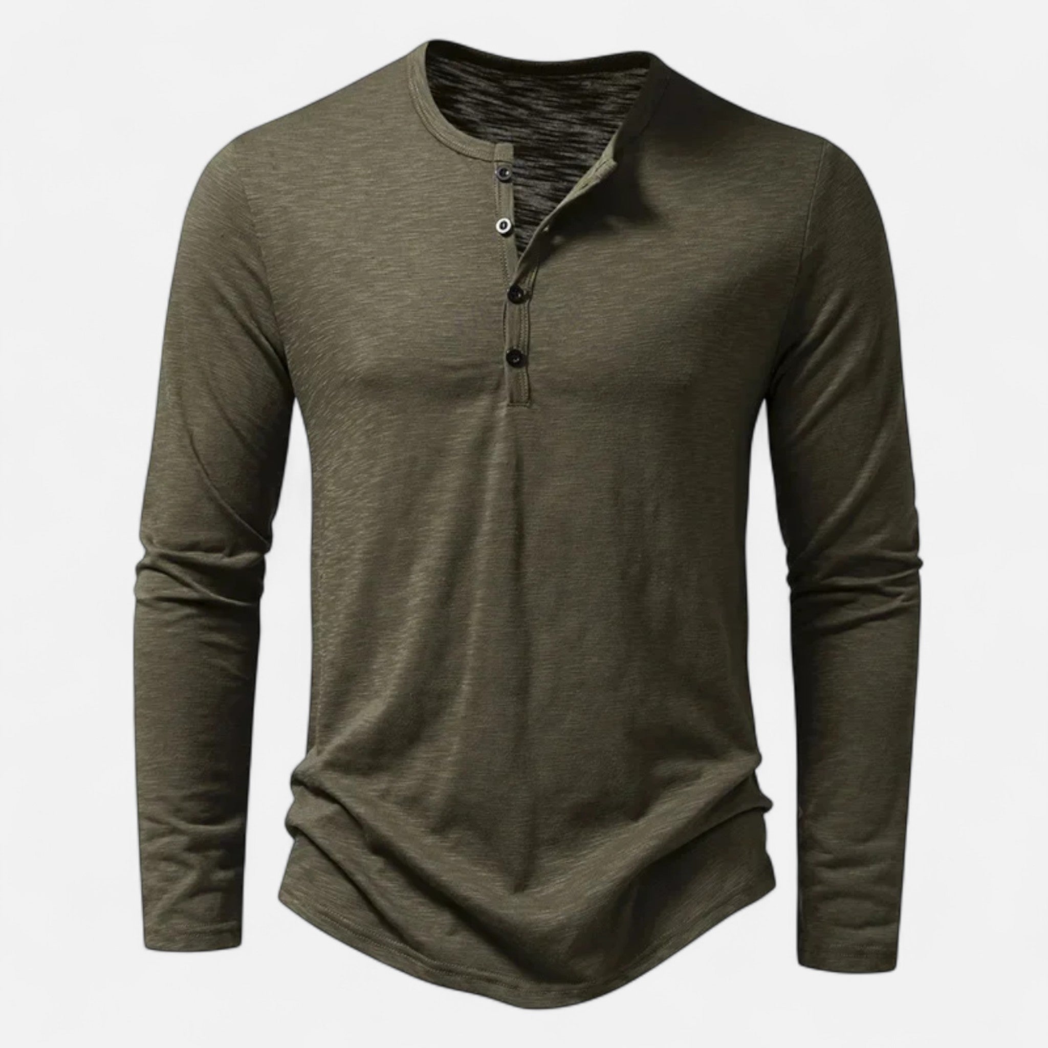 MAISON VALÉRIE | Chemise henley à boutons pour hommes