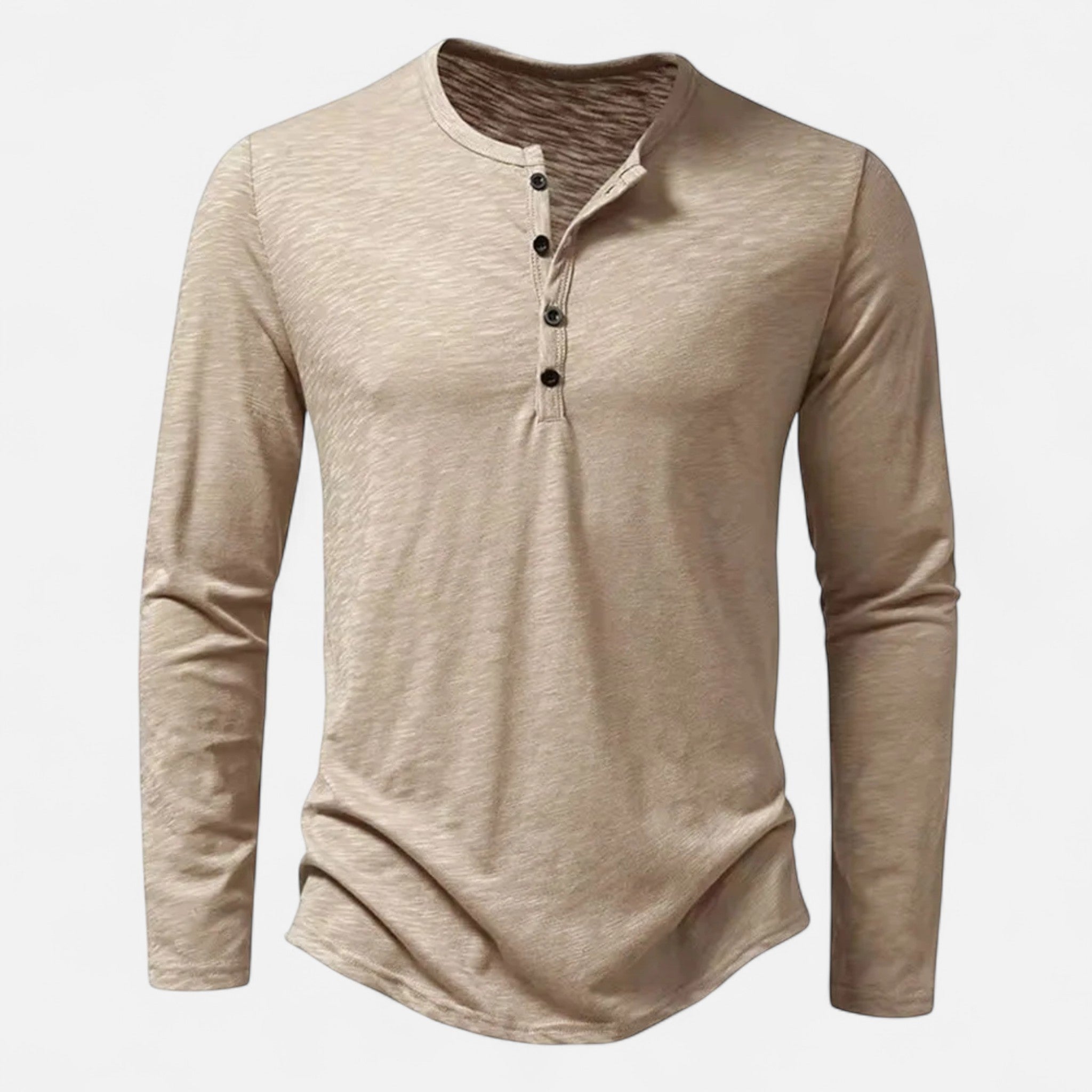 MAISON VALÉRIE | Chemise henley à boutons pour hommes