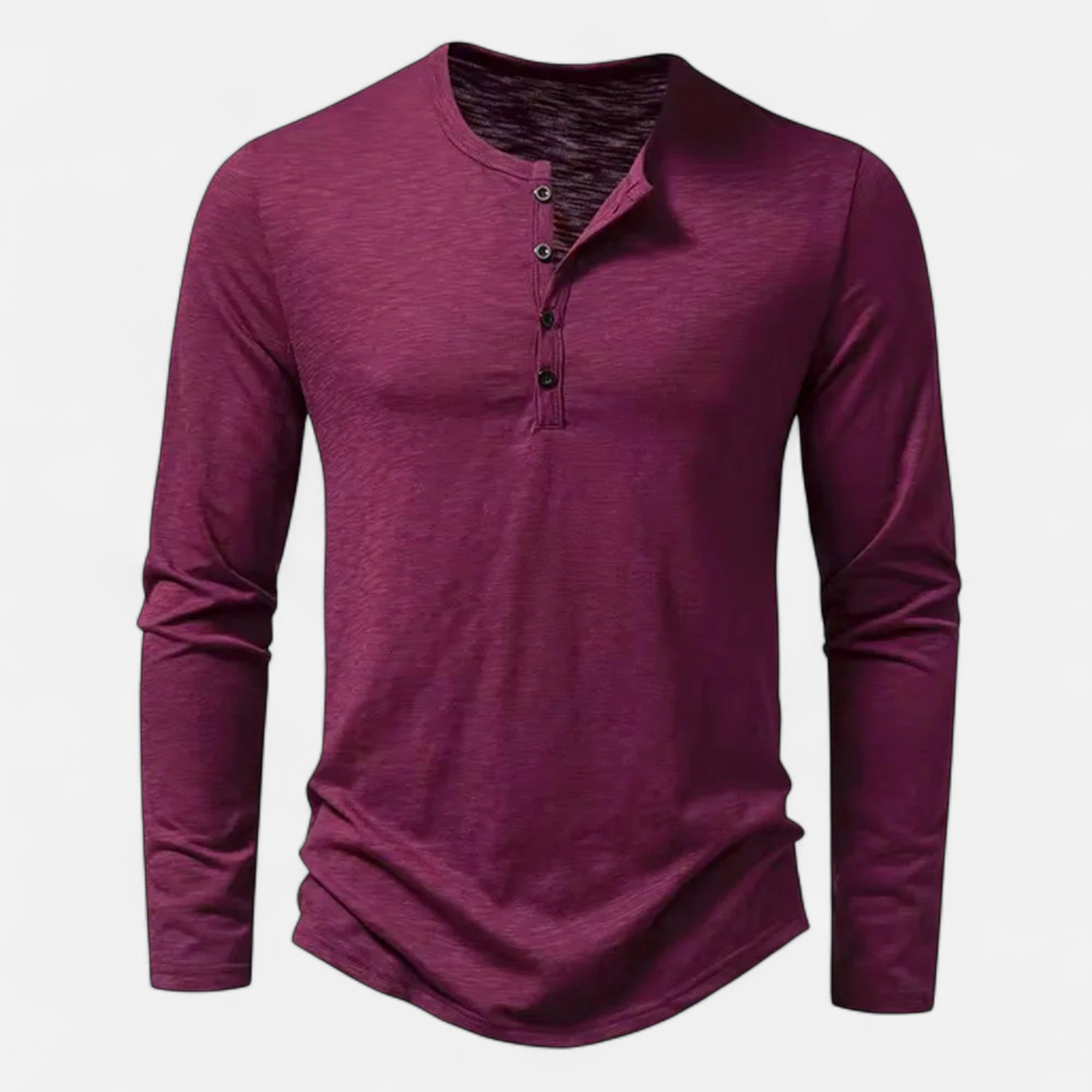 MAISON VALÉRIE | Chemise henley à boutons pour hommes