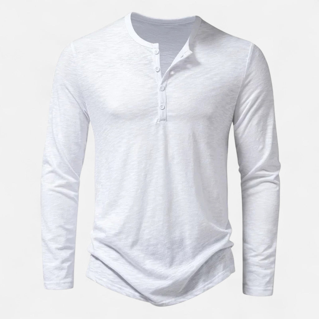 MAISON VALÉRIE | Chemise henley à boutons pour hommes