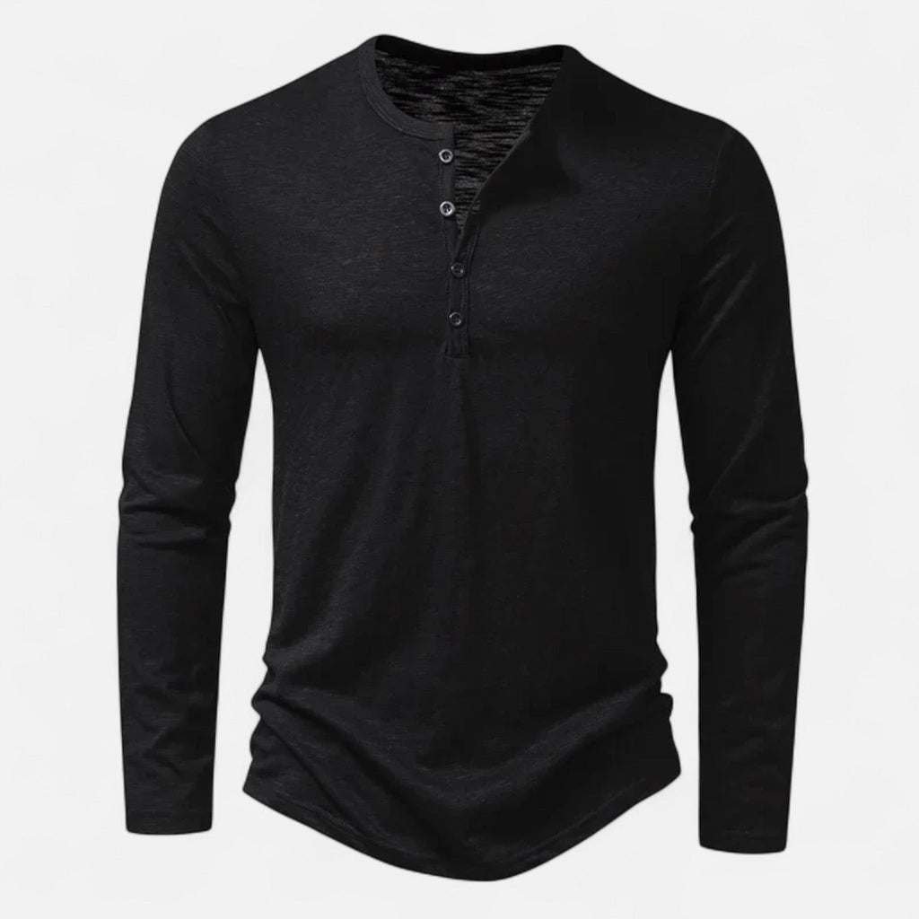 MAISON VALÉRIE | Chemise henley à boutons pour hommes