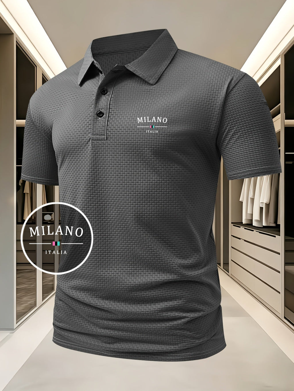 MAISON VALÉRIE | Polo en maille géométrique pour hommes