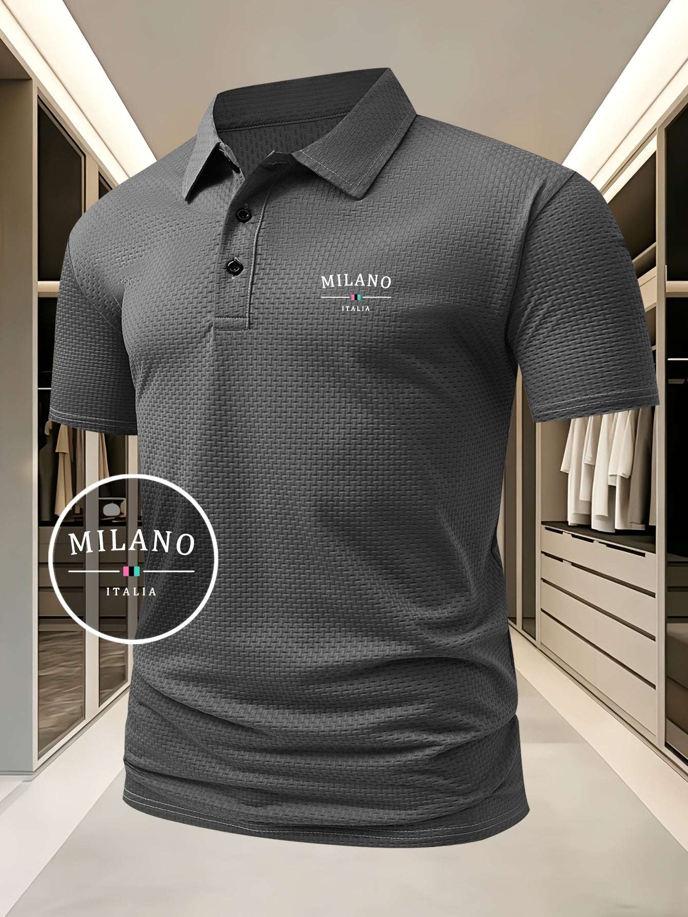 MAISON VALÉRIE | Polo en maille géométrique pour hommes