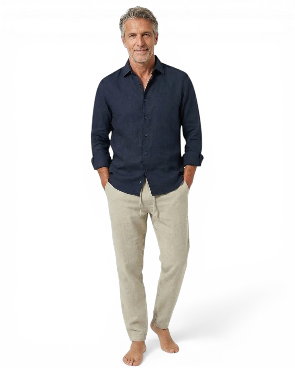 MAISON VALÉRIE | Pantalons de plage en lin classiques pour hommes