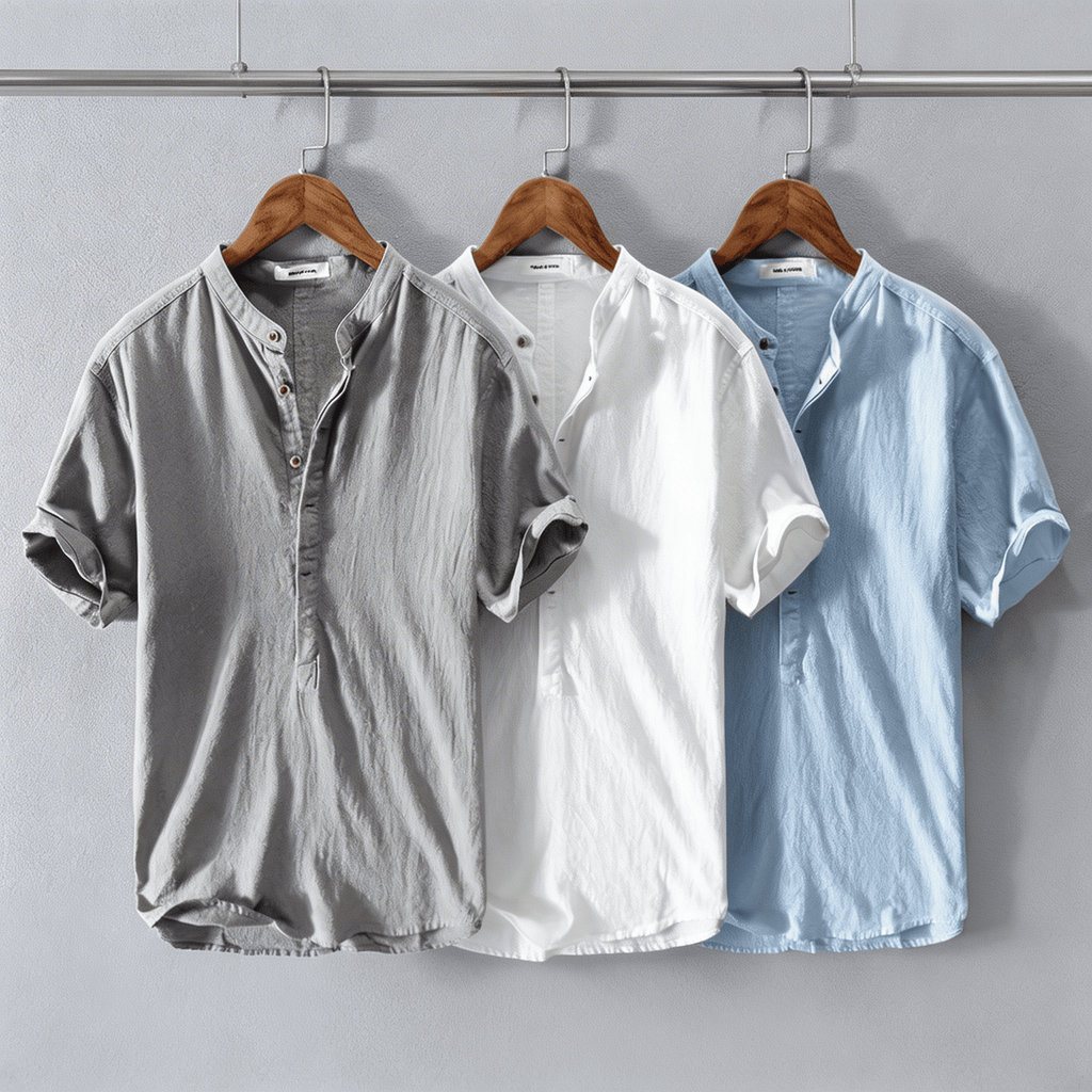 MAISON VALÉRIE | Chemise à col mao pour hommes