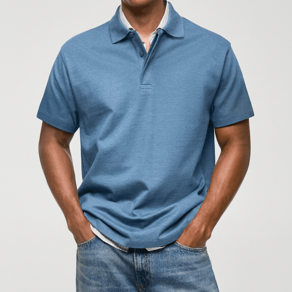 MAISON VALÉRIE | Polo en maille texturée pour hommes