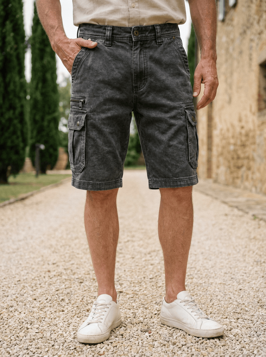 MAISON VALÉRIE | Short cargo en jean pour hommes
