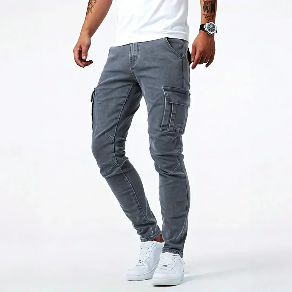 MAISON VALÉRIE | Jeans cargo en denim pour hommes