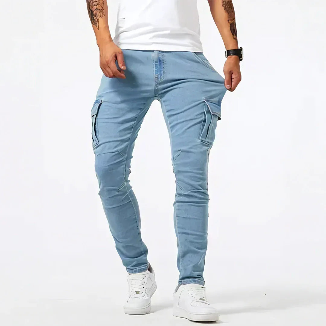 MAISON VALÉRIE | Jeans cargo en denim pour hommes