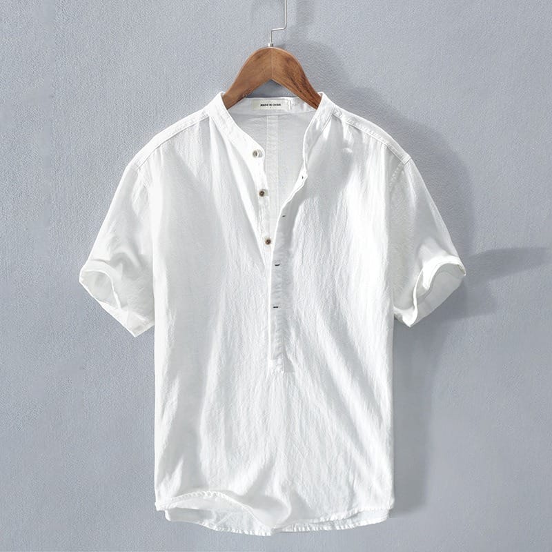 MAISON VALÉRIE | Chemise à col mao pour hommes
