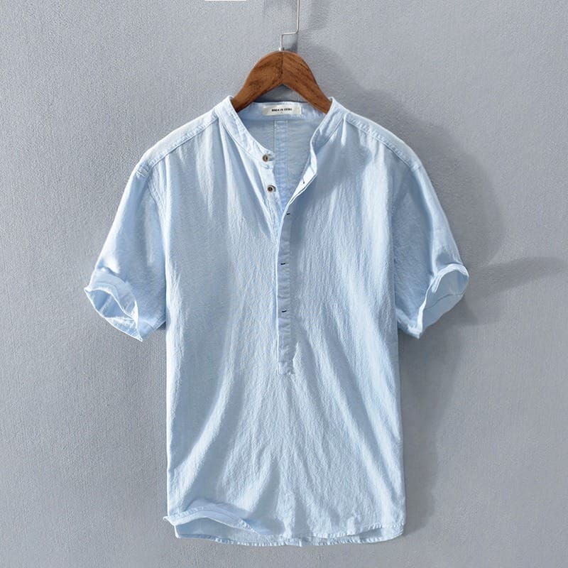 MAISON VALÉRIE | Chemise à col mao pour hommes