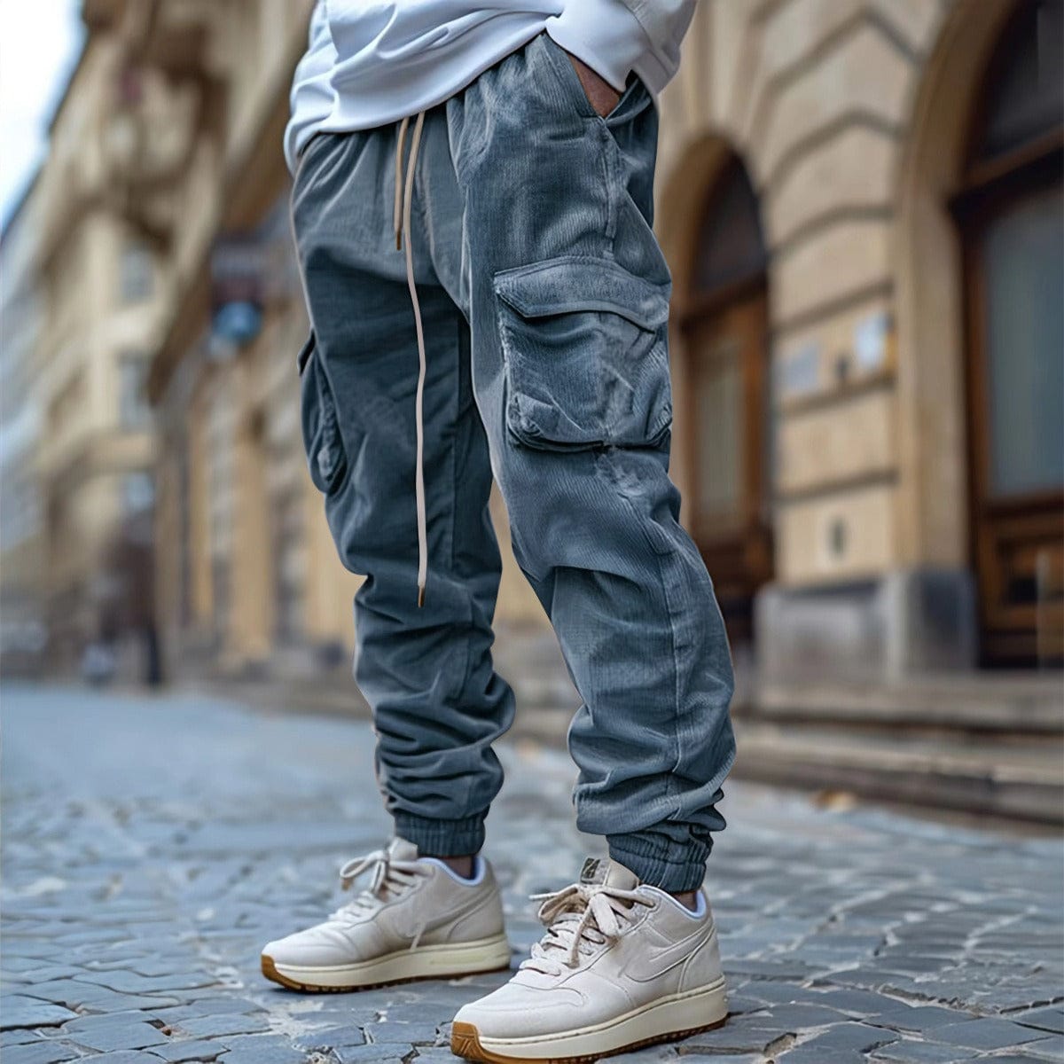 MAISON VALÉRIE | Pantalon en velours côtelé à cordon pour homme