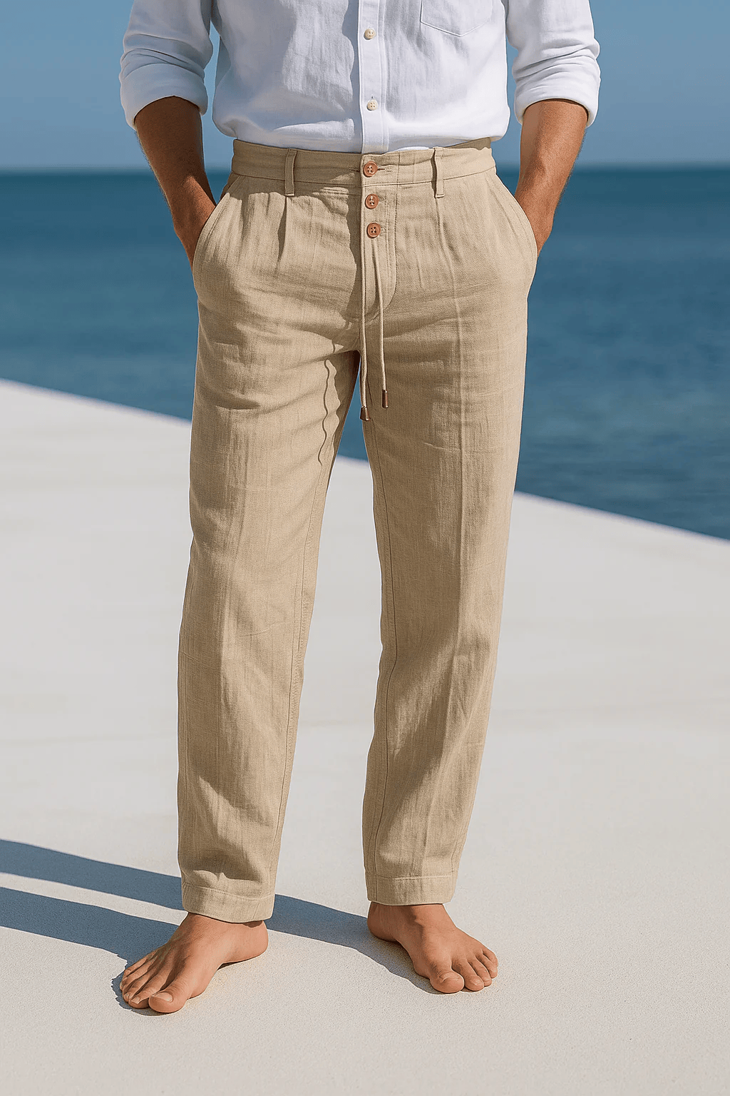 MAISON VALÉRIE | Pantalon en lin mélangé pour homme