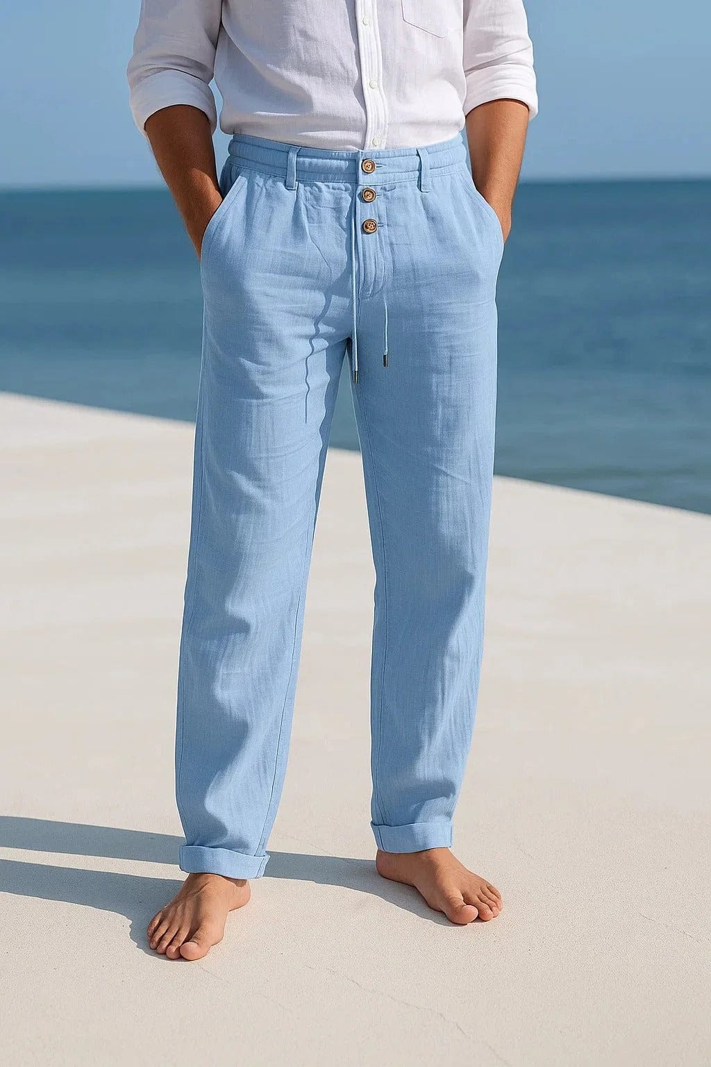 MAISON VALÉRIE | Pantalon en lin mélangé pour homme