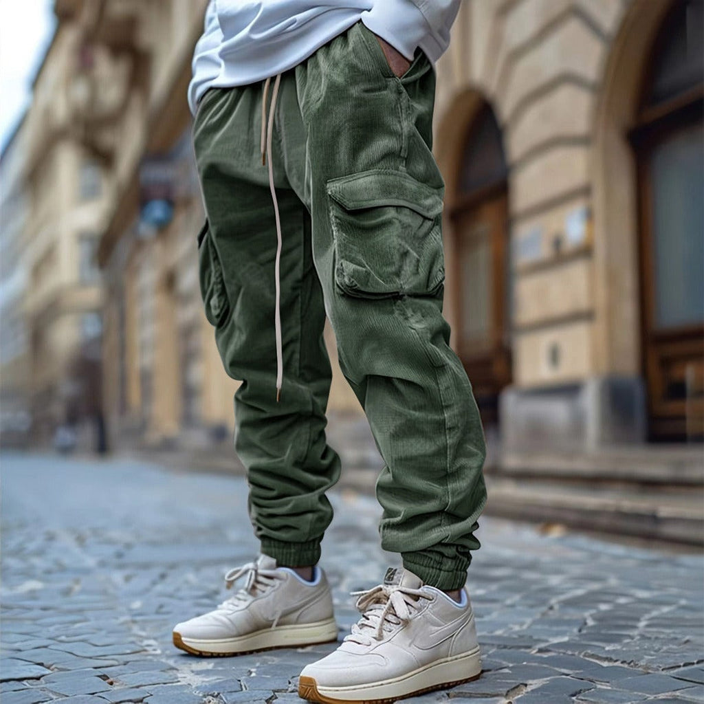 MAISON VALÉRIE | Pantalon en velours côtelé à cordon pour homme