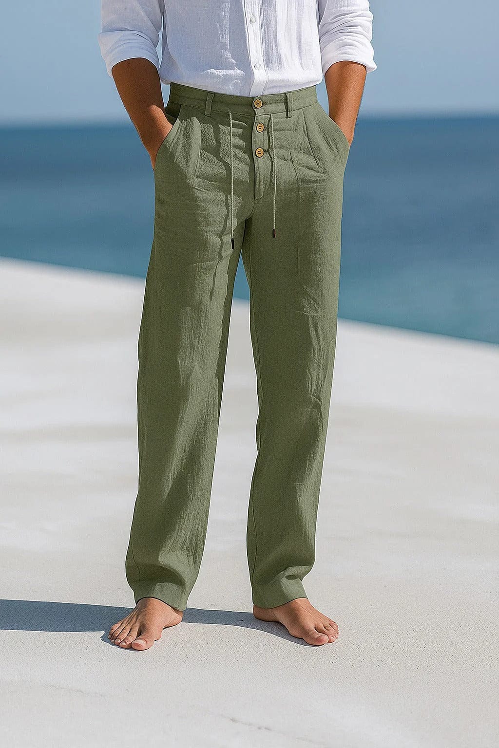 MAISON VALÉRIE | Pantalon en lin mélangé pour homme