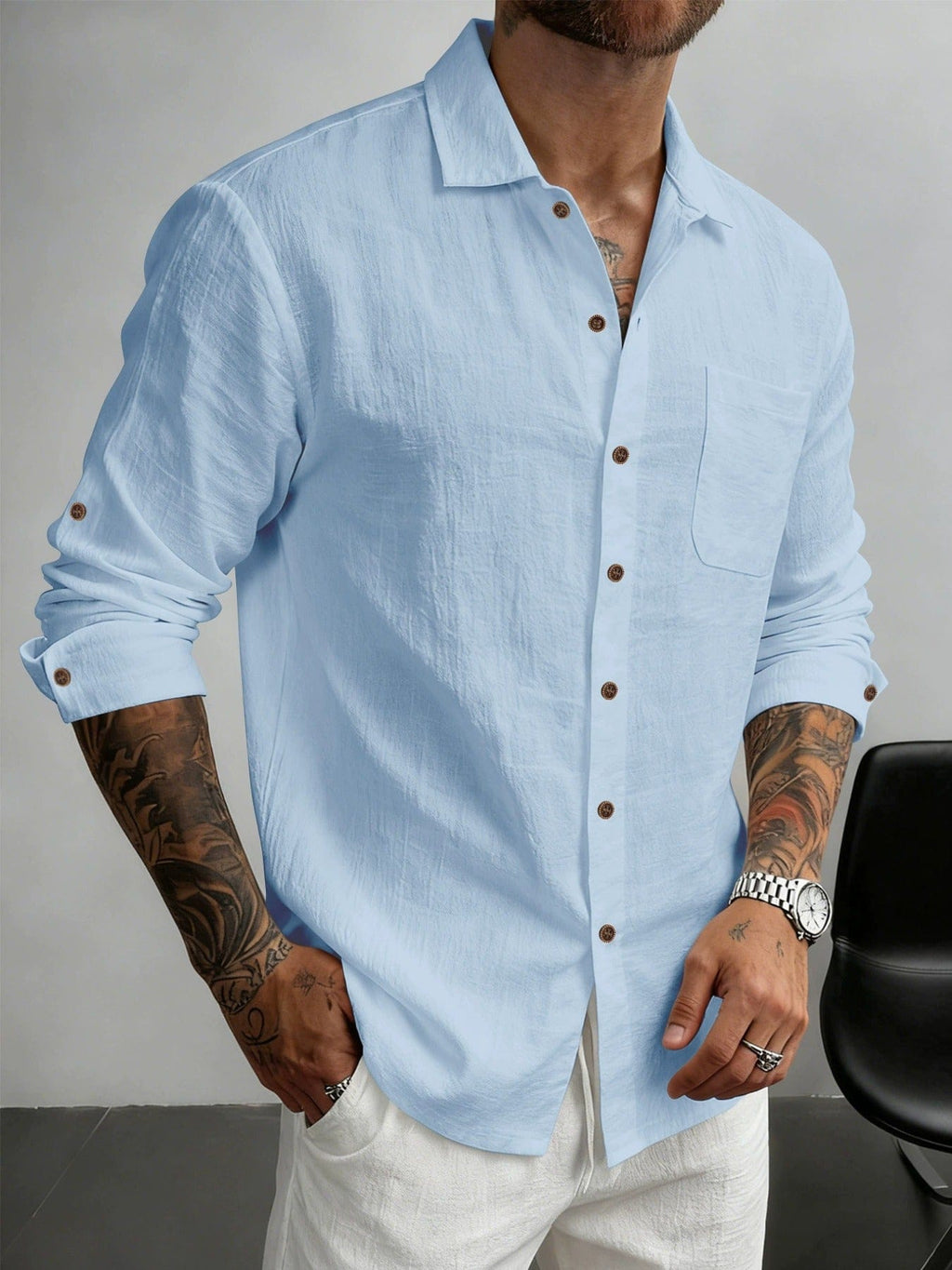 MAISON VALÉRIE | Chemise en coton texturé pour homme
